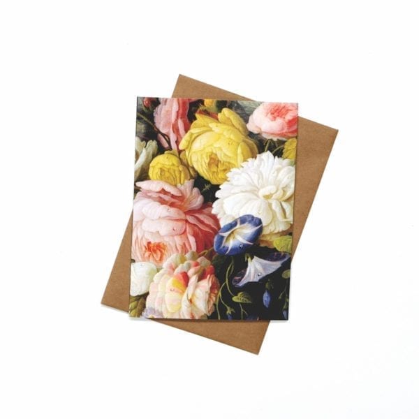 Card Pink Yellow Flowers