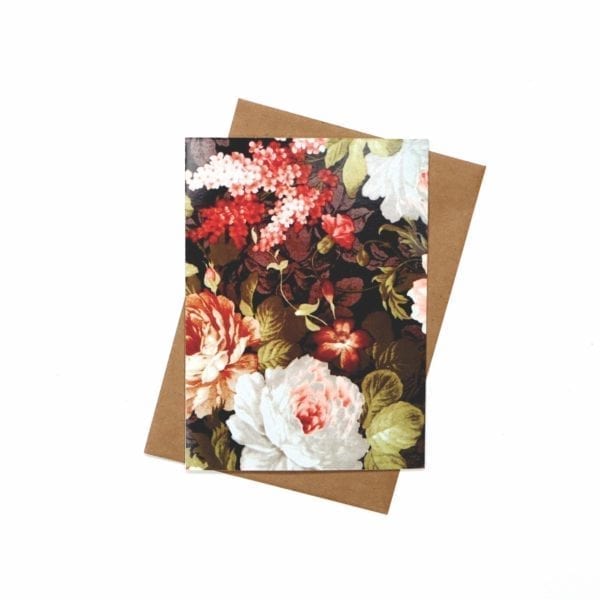 Card Red & White Flowers