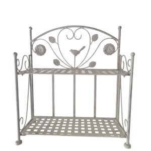 Two Shelf Rack Antique White